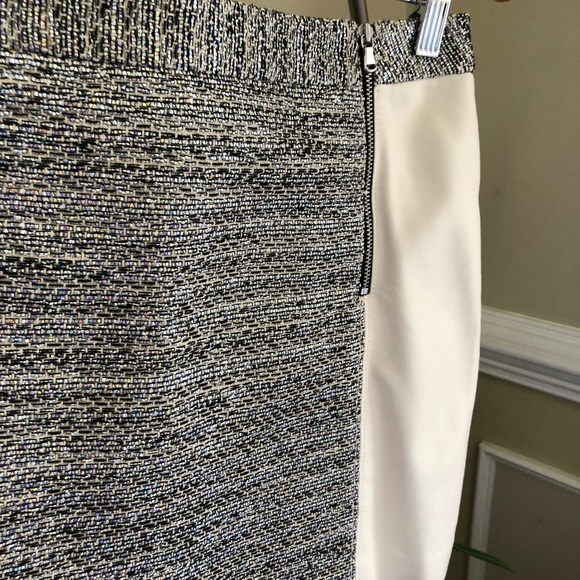 CLUB MONACO Glitter White Leather Mini Skirt, sz 0 - Picture 2 of 8